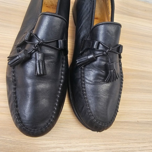 Vintage ALLEN EDMONDS Mens 9 D Black Leather Tassel Loafers‎ Ivy Preppy VIBRAM main image 10